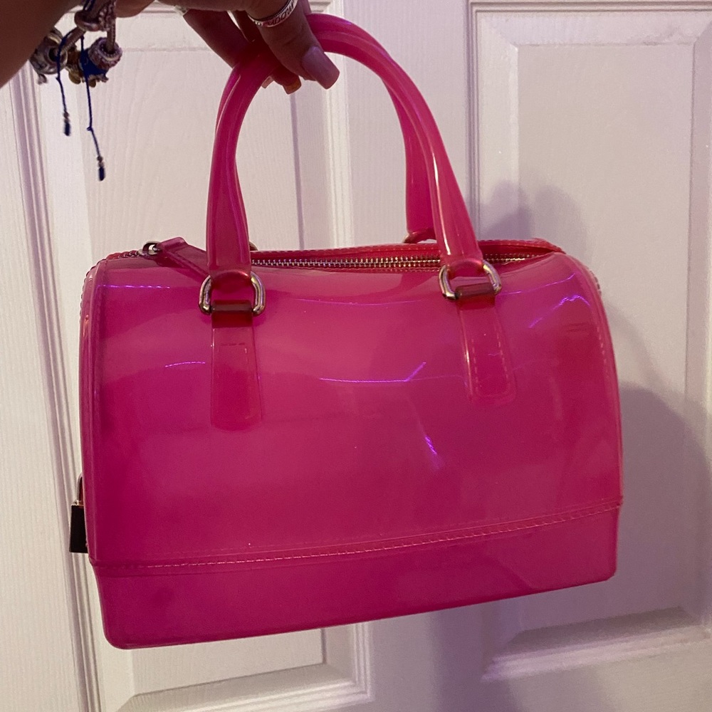 MIFORINES Ladies Summer Jelly Pillow-shaped Top Handle Handbag, Transparent